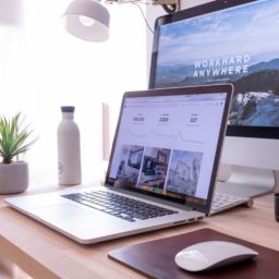 work desk set up