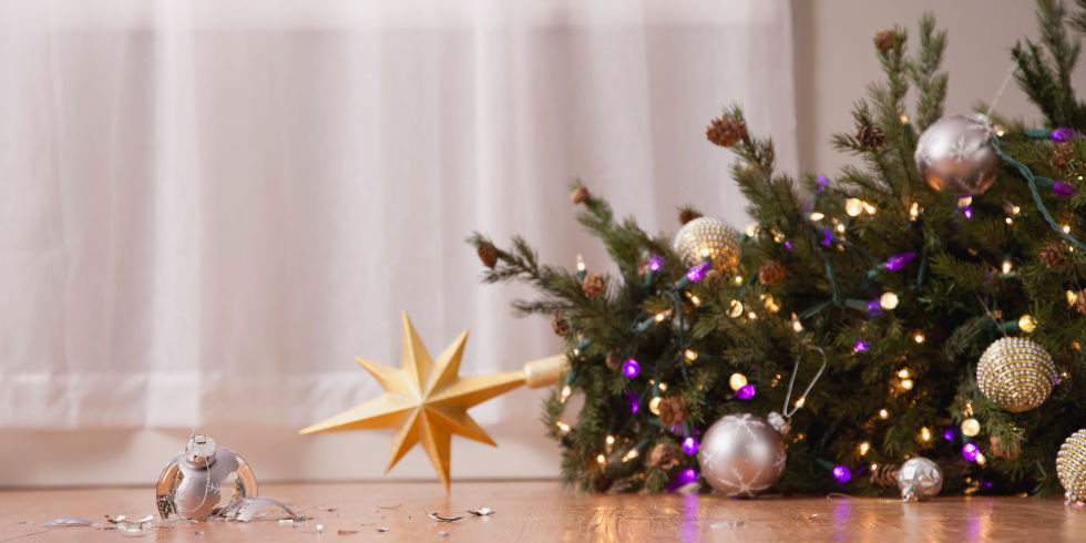 Christmas tree on floor